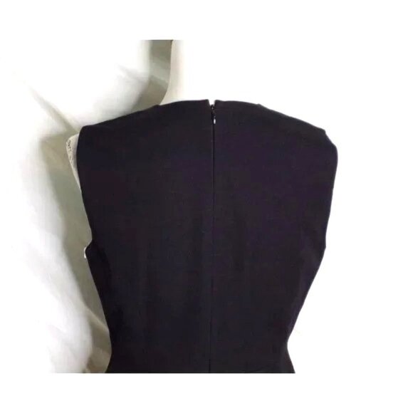 🆕NORDSTROM SIGNATURE Little Black Dress Split Neck Sheath Small - Picture 11 of 13
